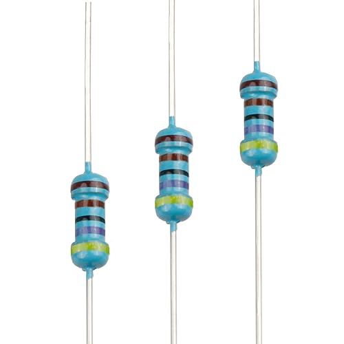 Miniatura 48 de 100pcs 2.2K ohm Resistor 1/4w (0.25 W) Resistencia fija de película metálica de tolerancia ±1%, múltiples valores de resistencia opcional