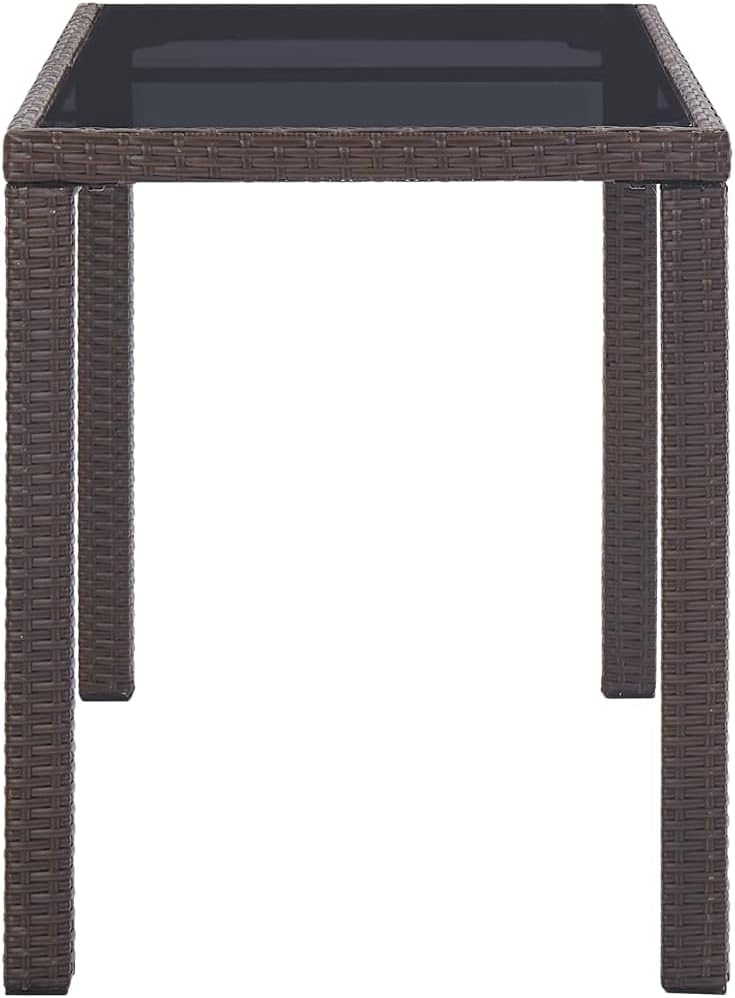 Patio Table Brown,Outdoor Tables,Side Table,Dining Table,Garden Table,Coffee Table,Lounge Table,for Living Room,Balcony,Garden,Porch,Deck,Outdoor,48.4"x23.6"x29.1" Poly Rattan