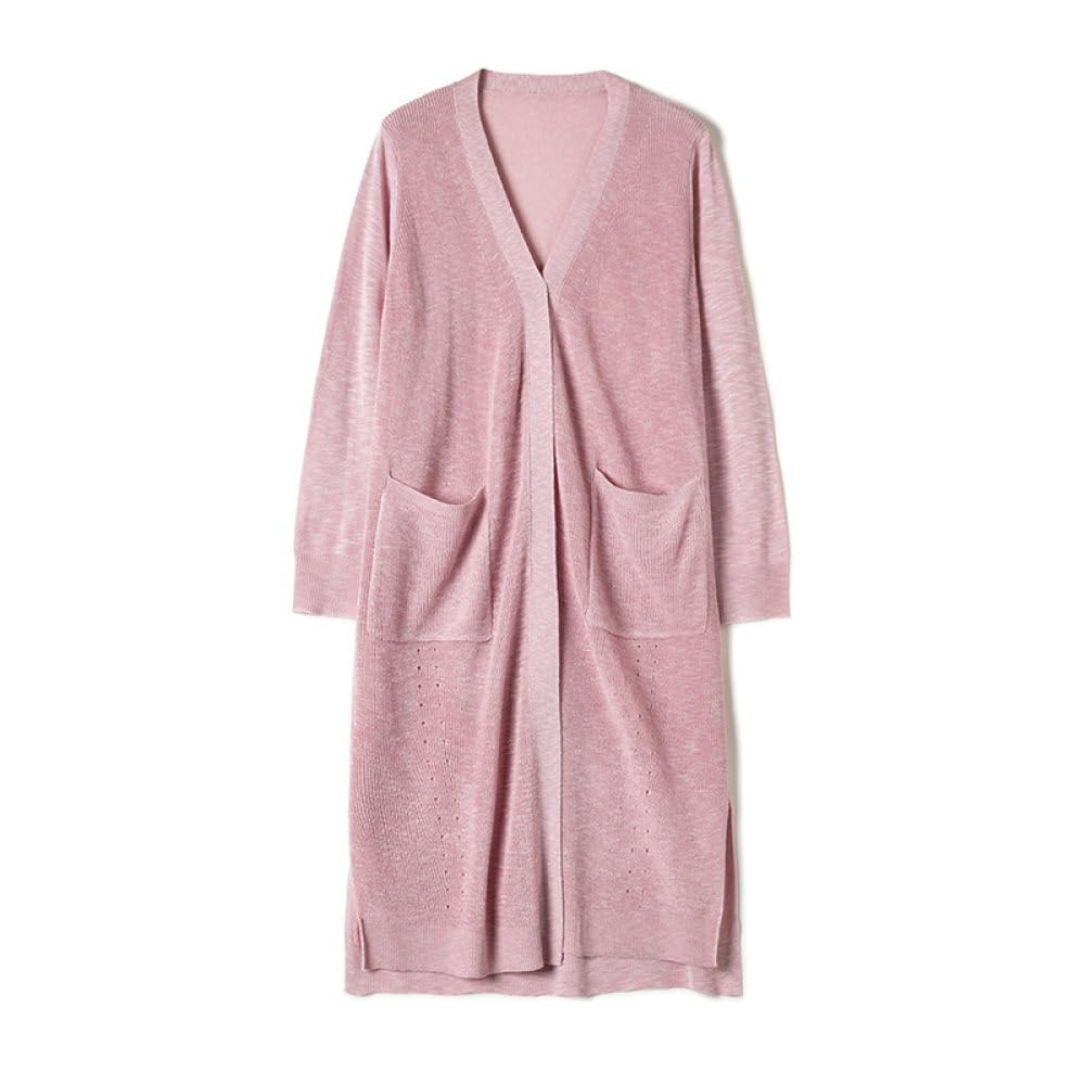 Damen Strickjacken elegant vorne offen Kimono Cardigan leicht langärmelig Taschen Mantel lässig Trench Übergangsjacke Abendparty Achselzucken Schaloberteile