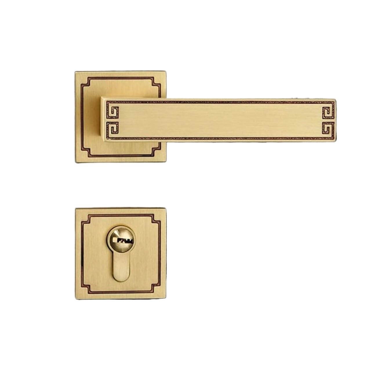 Sxolcoufoh Yellow Bronze A Split Door Lock Interior Mechanical Solid Furniture Hardware Accessories 1Pcs(Yellow Bronze A)