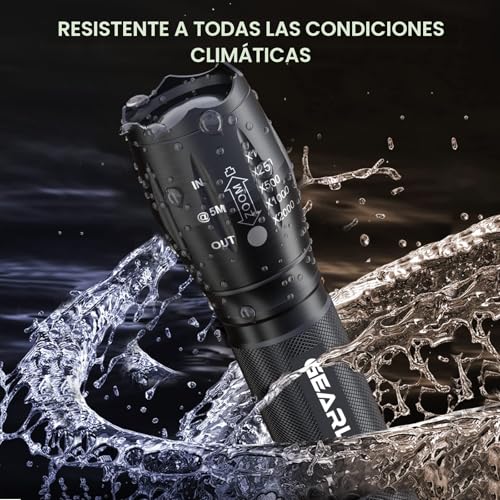 Miniatura 4 de Gearlite Linternas Led Alta Potencia 2 Piezas, 3000 Lumen Mini Linterna Pilas Potente Con 5 Modos, Ip65 Impermeable Linterna Tactica Pequeña Largo Alcance Para Camping, Senderismo, Outdoor, Emergencia