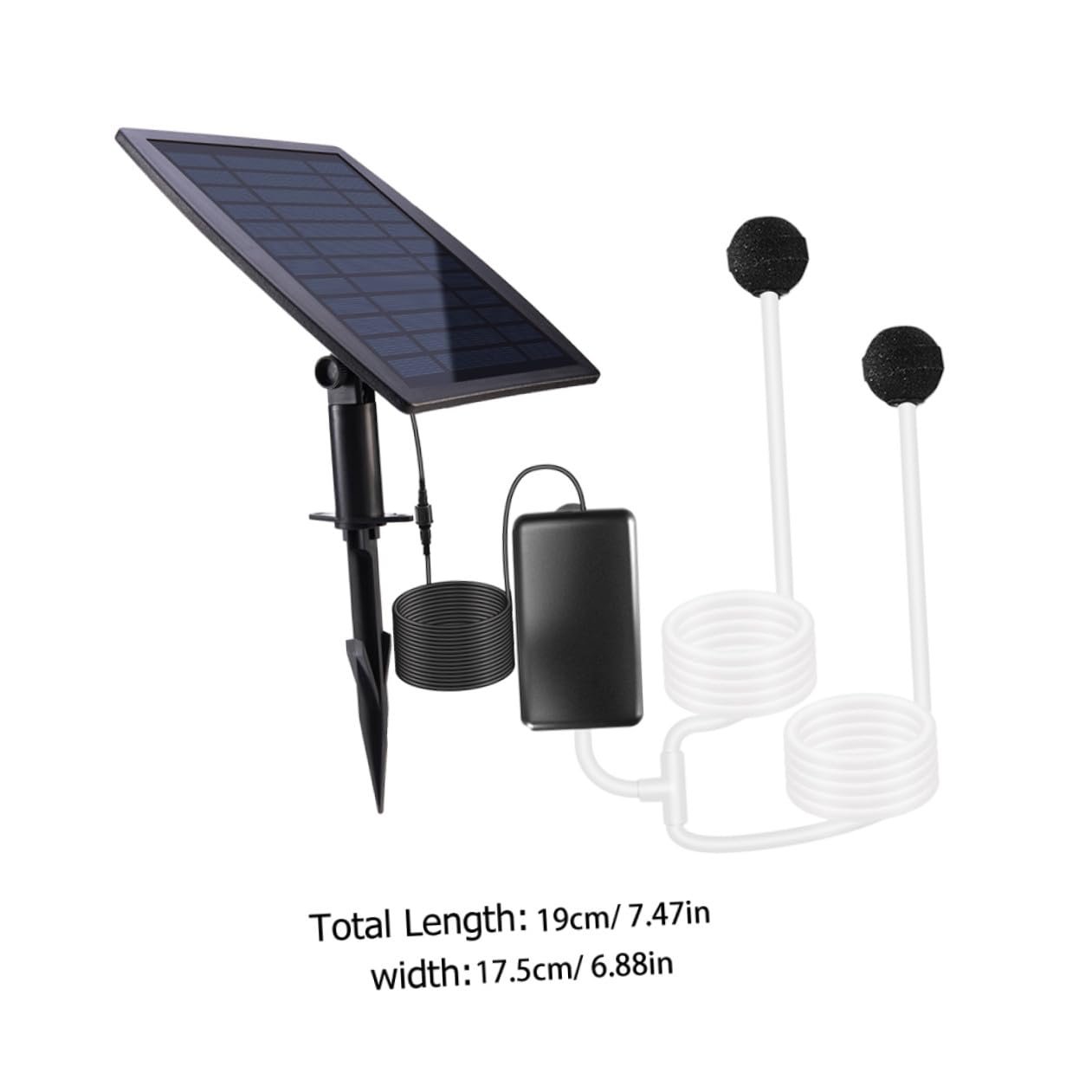 Hemobllo Solar Sauerstoffpumpe für Teich und Aquarium Tragbar 1 L/min 1800 Mah Leiser Belüfter für Außenbereich