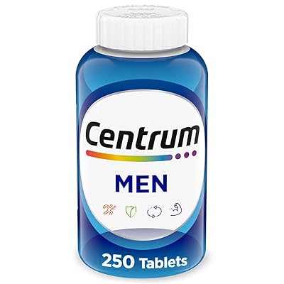 Centrum Multivitamin for Men, Multivitamin/Multimineral Supplement with Vitamin D3, B Vitamins and Antioxidants, Gluten Free, Non-GMO Ingredients - 250 Count