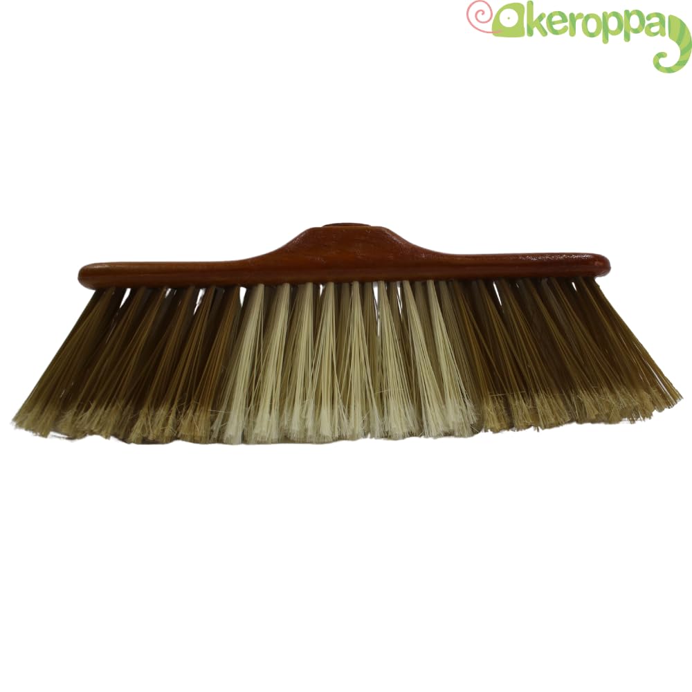KEROPPA Cepillo para Parquet y Tarimas Escoba para Barrer Cepillo de Limpieza del Hogar Cerdas Ultra Finas Suave para Recoger Polvo y Pelusa Marrón y Beige