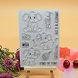 Welcome to Joyful Home 1pc Cute Elephant Birthday Clear Stamp for Card Making Decoration and Scrapbooking