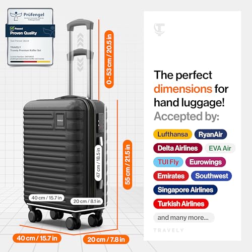 Ryanair Approved 20-Inch Polycarbonate Cabin Suitcase - 36L - Image 3
