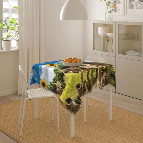 Nappe carrée 152x152 imperméable pour cuisine et table de jardin