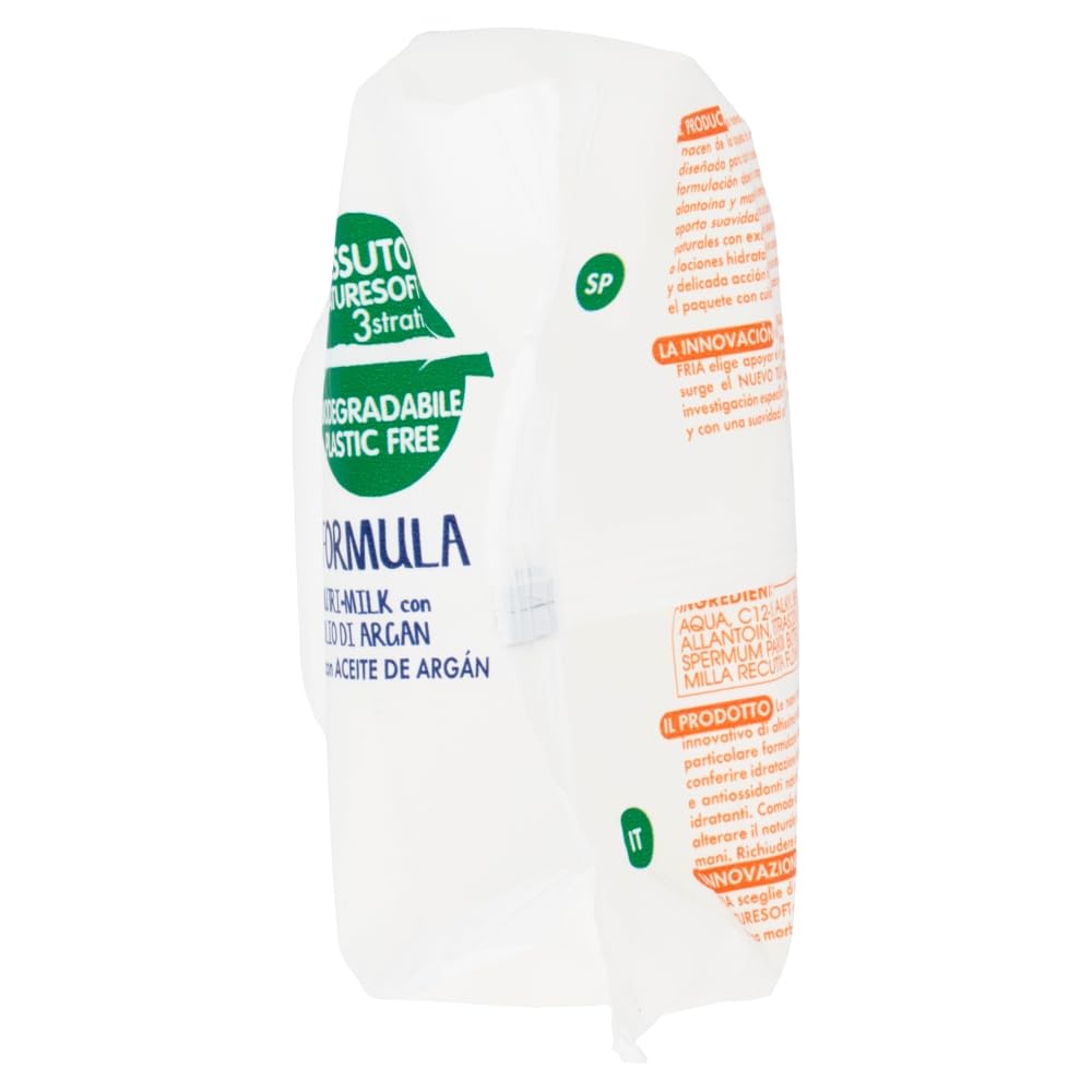 Fria Baby Salviette per Cambio Pannolino con Olio di Argan e Nutrimilk, Idratanti, 70 Pezzi