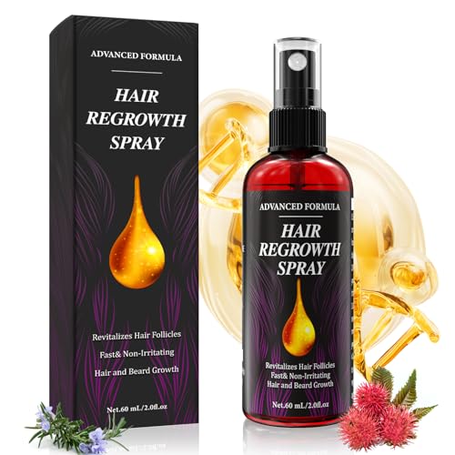 AMAINKI-Olio di Ricino&Olio Rosmarino Crescita Siero Capelli,Biotina Integratori per Velocizzare la Crescita dei Capelli|Contrastare Anticaduta Capelli|Barba Crescita Capelli|Uomo e Donna-60ml