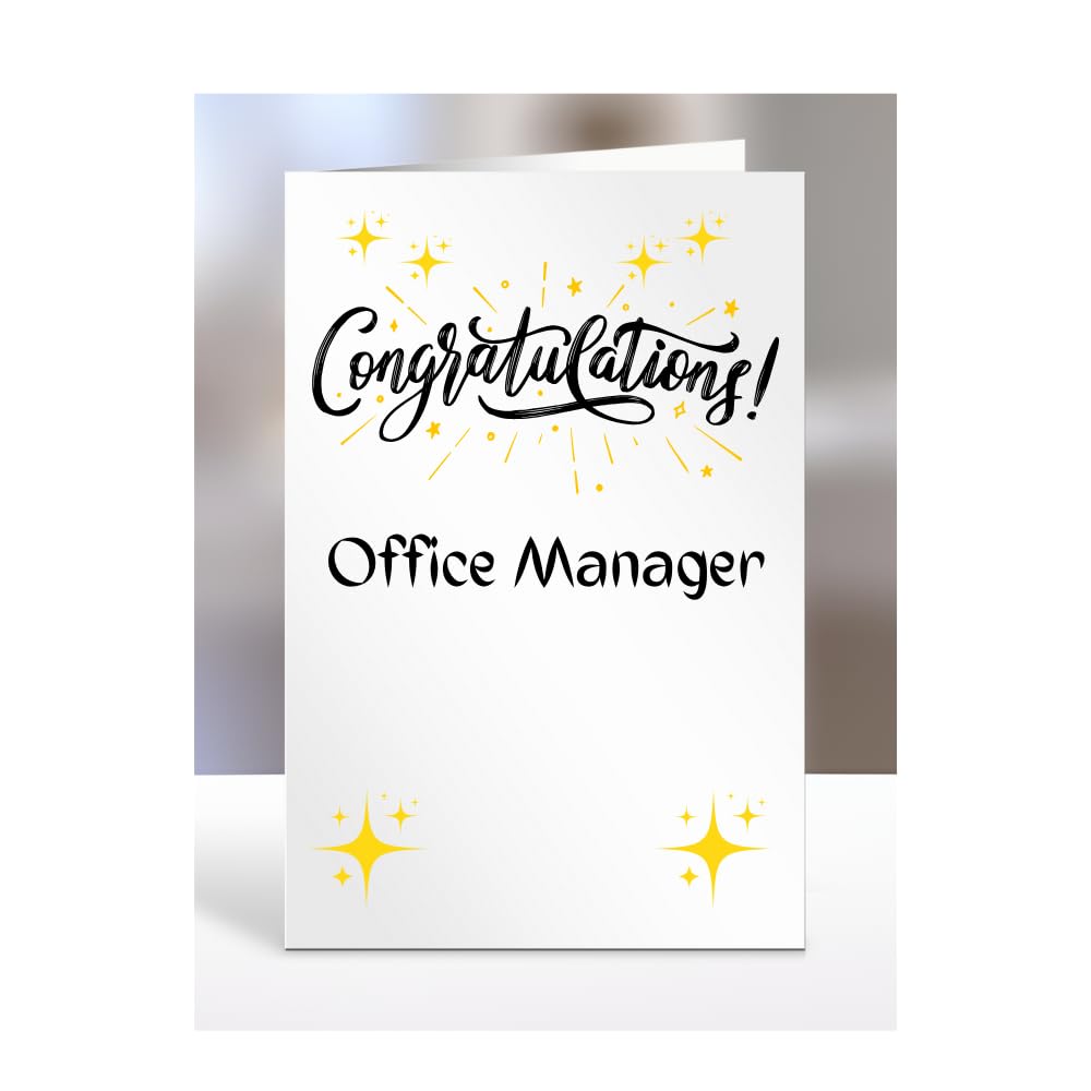 Congratulations Office Manager card, gifts for men, women, colleagues, boss, manager, son, daughter, grandson, presents for christmas, A5-243b_273 — image 1