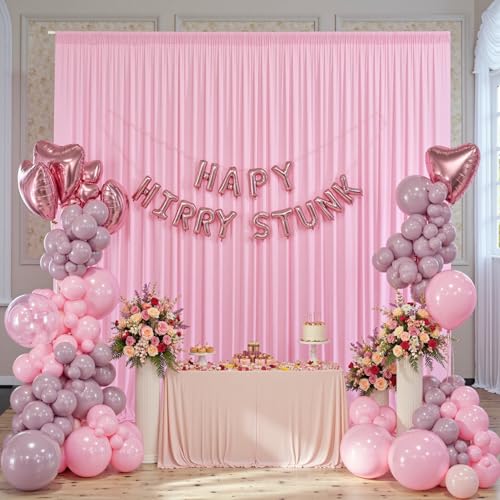 Toile de fond rose pour fête 4 panneaux polyester