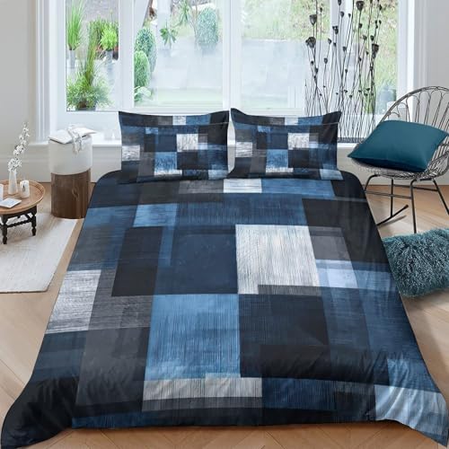 Parure de lit infroissable bleu pour lit king size 3d