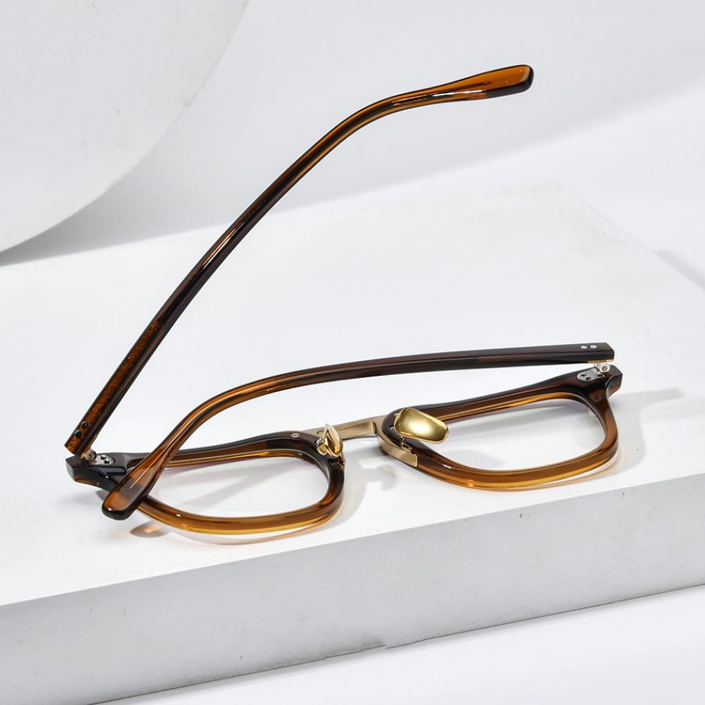 MUTYNE Montura de gafas de acetato para hombre, anteojos cuadrados Retro Vintage, gafas para mujer