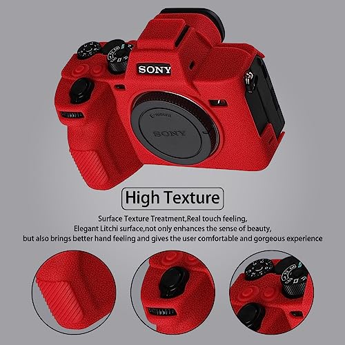 Funda de silicona para cámara Sony Alpha 7R V Easy Hood roja miniatura 5