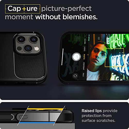 Image of Spigen Rugged Armor Back Cover Case for iPhone 12 Pro /12, Carbon Fiber Detail, Resilient Shock Absorption - TPU | Matte Black