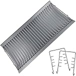 GriHero Charcoal Tray Ash pan for Chargriller 1224 1324 2121 2222 2727 2828 2929 Charcoal Grill, Fire Grate Replacement Part with 2pcs Fire Grate Hanger, Porcelain-coated Steel Drip Pan 68.6 x 33 CM