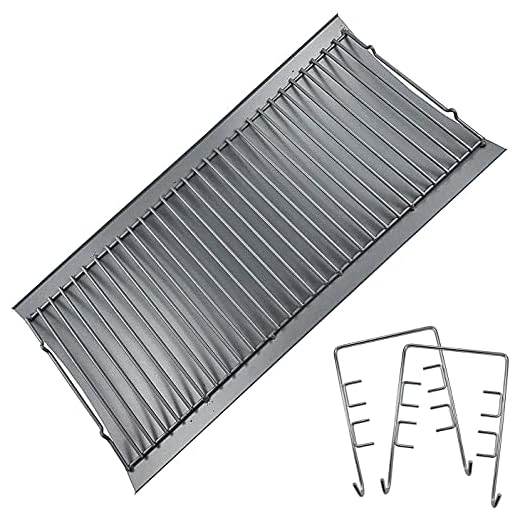 WELL GRILL BBQ Aschekasten Anzündkamin Auffangwanne Feuerrost für Chargriller Charcoal Grill E1224, 1224, 1324, 2121, 2222, 2727, 2828, 200048 und Charbroil 17302056 (68,6 x 33 cm)