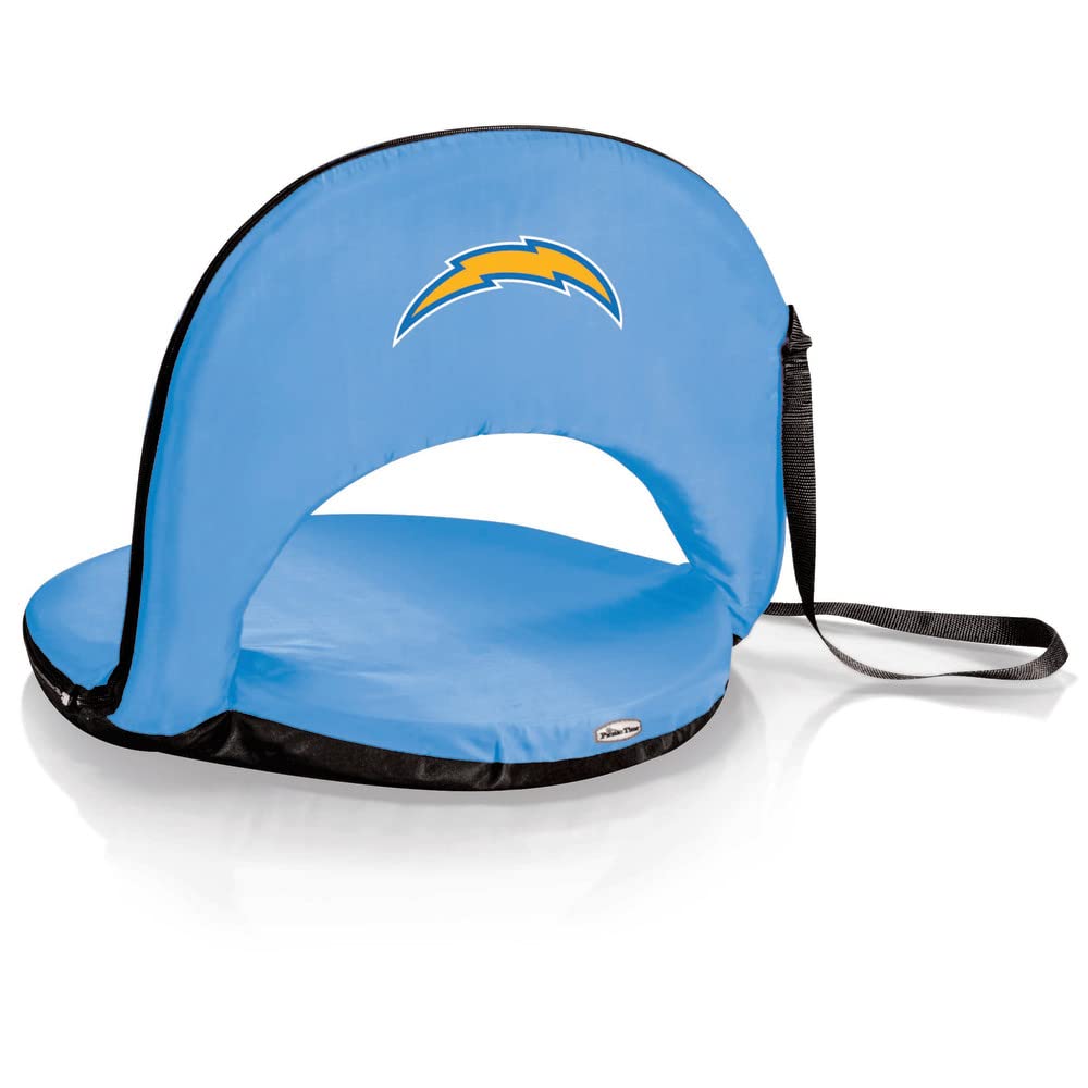 PICNIC TIME NFL Los Angeles Chargers Oniva Stadium Seat - Reclining Bleacher Seat with Back Support - Beach Seat, (Sky Blue)