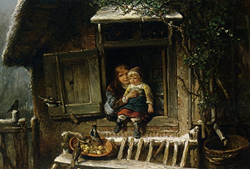 Tableau Nourrir les oiseaux pour effacer le vide des grands murs blancs