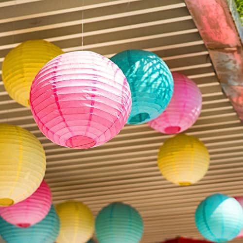 LIHAO 8PCS Paper Lanterns Round Colorful Paper Lantern 6 8 10 12 Hanging Lanterns for Wedding Birthday Baby Shower Party Decotaion