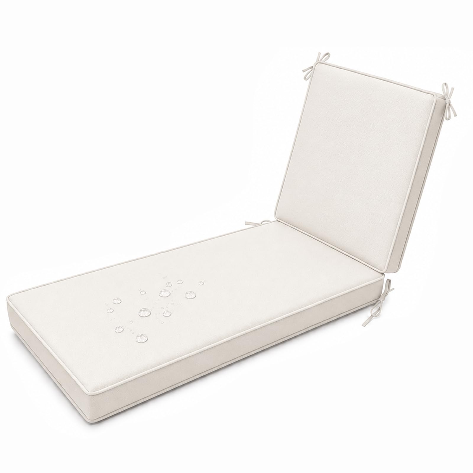 Waterproof Sun Lounger Cushion, Thick Padded Garden Recliner Chair Cushion