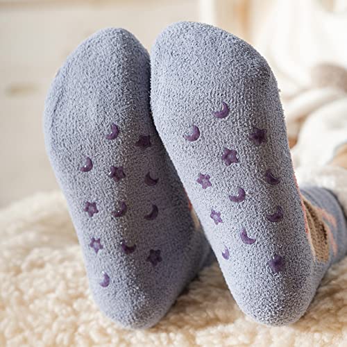 Sevening Warm Fluffy Slipper Socks - Women Cute Fuzzy Winter Socks, Cabin Soft With Grippers Non Slip (Super Thickened-2) #TOP2