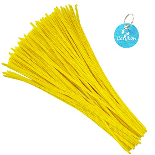 Carykon 100 Pcs Fuzzy Chenille Stems Pipe Cleaners For Arts And Crafts (Yellow) #TOP5