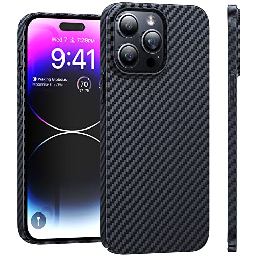 TORRAS Slim Fit Designed for iPhone 14 Pro Max Phone Case 6.7 inch, Ultra-Thin 14 Pro Max Case 2022, Lightweight Hard PC Cover Phone Cases for iPhone 14 Pro Max Case Kevlar Black, OriginFit