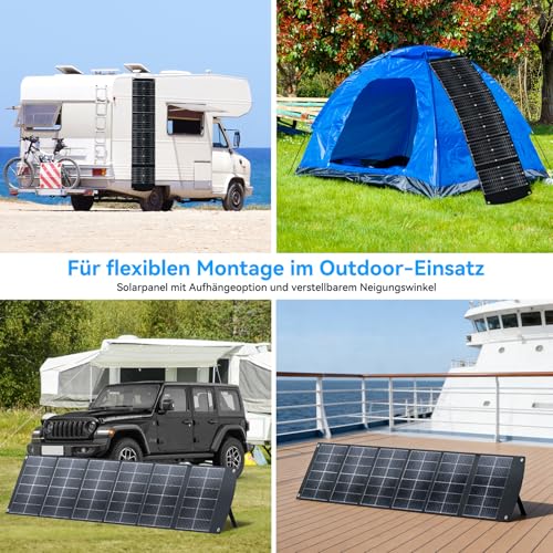 Panneau solaire monocristallin 200W pliable avec sorties MC4 - 6