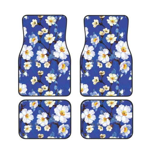 Alfombrillas de coche universales de flor en acuarela decorativas y resistentes