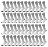 48 Pairs Crew Socks for Men Women Kids, Wholesale Bulk Cotton Basic Sport Sock, Donation