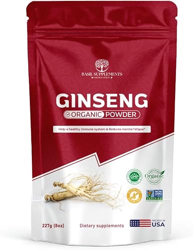 Polvo de ginseng - porción de 0.18 oz - Proporciona energía potente, resistencia y enfoque mental mejorado.