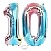 Produktbild SNOWZAN XL Zahlen Ballon Nummer 10.Luftballon Regenbogen Mädchen Junge Luftballons Zahl 10.Geburtstag Deko Blau Rose Bunt Schillernde 10 Jahre FolienBallon 32 zoll Riesen Helium Happy Birthday Party