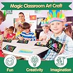ZMLM Valentines Day Gifts Kids Classroom: 16 Pack Scratch Rainbow Art Notebook Paper, Birthday Party Favors For Kids 4-8, Bulk Goodie Bags Stuffers, Student Prizes From Teacher, Kindergarten Toy - Image 5