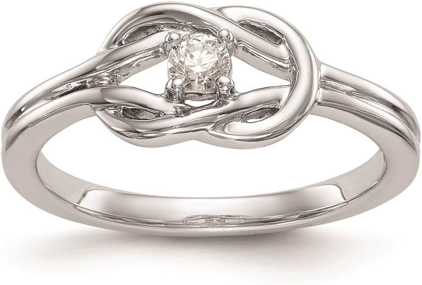 Diamond2Deal 14K White Gold Diamond Promise/Engagement Ring 0.115 cttw