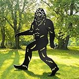Lonsge 7.4ft Life Size Bigfoot Metal Outdoor Decor, Heavy Duty Sasquatch Statue for Yard Garden, Weatherproof Big Foot Silhouette Yard Art, Unique Gifts for Men Dad