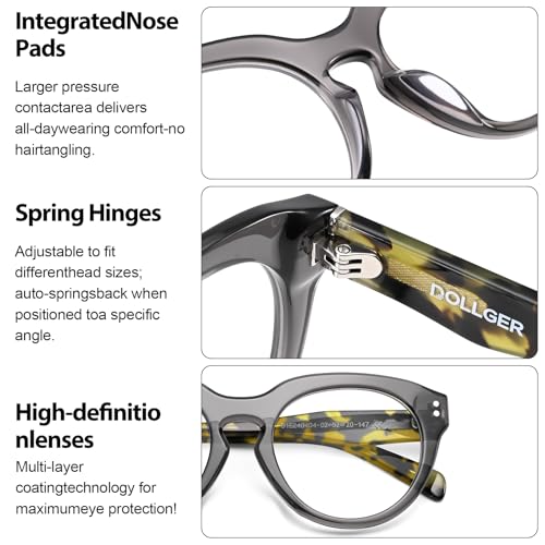 Image of Dollger Fashion Women Round Blue Light Glasses for Men Blue Light Blocking Computer Glasses D1E240404