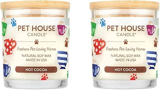 Pet House Pet Odor Candle Plant Based Hot Chocolate Candle Clean Burning, Long Lasting for Home, Hot Cocoa 2 Pack