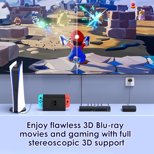 Image of 8K@60Hz HDMI 2.1 Switch 5 in 1 Out, 48Gbps Ultra HD 4K 120Hz, HDR10 /Dolby Vision, 3D, Supports DTS-HD, Dolby TrueHD Compatible with PS5 /4 Xbox Nintendo Switch Roku Apple TV Fire Stick Gaming PC