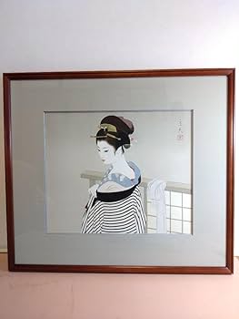 志村立美、【娘】、希少な大判額装用画集より、美品、新品額装付 志村立美、【嫁ぐ日】、希少な大判額装用画集より、美品、新品額装付、