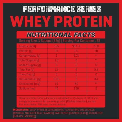 Image of MuscleTrail Performance Series Whey Protein | 24g Protein, 5g BCAA, 4g Glutamine | 55 servings (1.92Kg, Kaju Pista Badam)