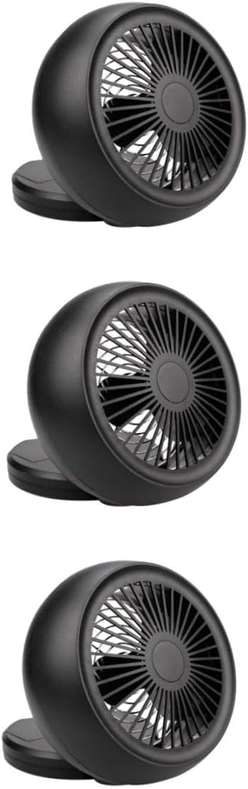 DOITOOL 3pcs Usb Mini Fan Rechargeable Portable Cooling Fan Speed for Home Office Travel Black