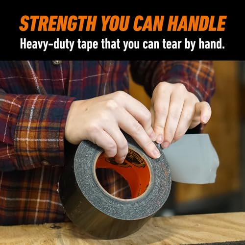 Image of Gorilla Tape Tough & Wide, Black Tape, 2.88 inch x 25 yd (Pack of 1) - Heavy Duty and Weather Resistant for Indoor or Outdoor