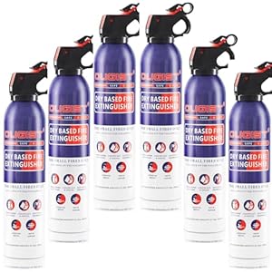 Fire Extinguisher for Home & Vehicle – 600g Fire Extinguisher | Grease & Electrical Fire Extinguisher for Kitchen, Car, Portable (6-Pack)