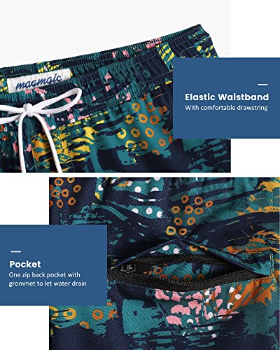 Image of maamgic Mens 5 Inch Stretch Swimming Shorts Compression Liner Swim Trunks Swimwear Bathing Suits Beach Wear Swim Suits