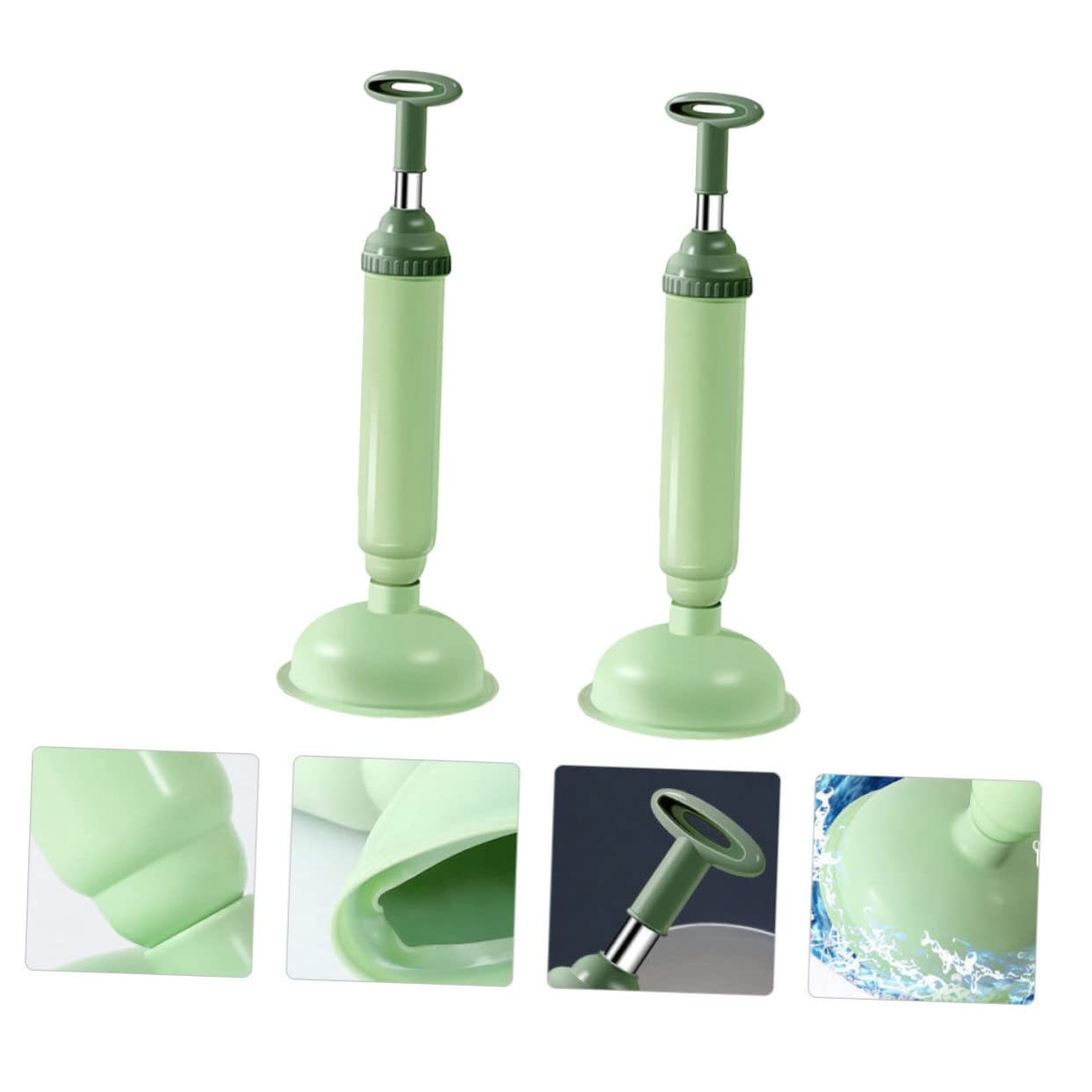 Alipis Stura Water a Pressione 2 Pezzi, Ventosa per WC in PVC e Acciaio Inox, Pulitore di Fognature per Casa e Hotel, Facile da Pulire
