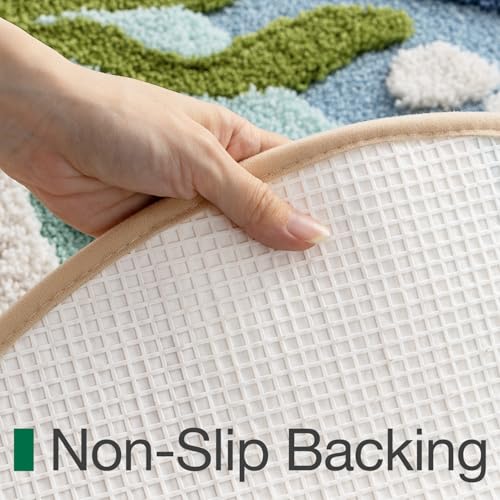 LUMI Beach Bathroom Rugs, Non Slip Bath Mat Ultra Soft Washable Absorbent Quick Dry, Ocean Sea Theme Bath Rug with Starfish Shell for Shower Floor, Kitchen Decor, Kids Room, 22"x34" - Image 5