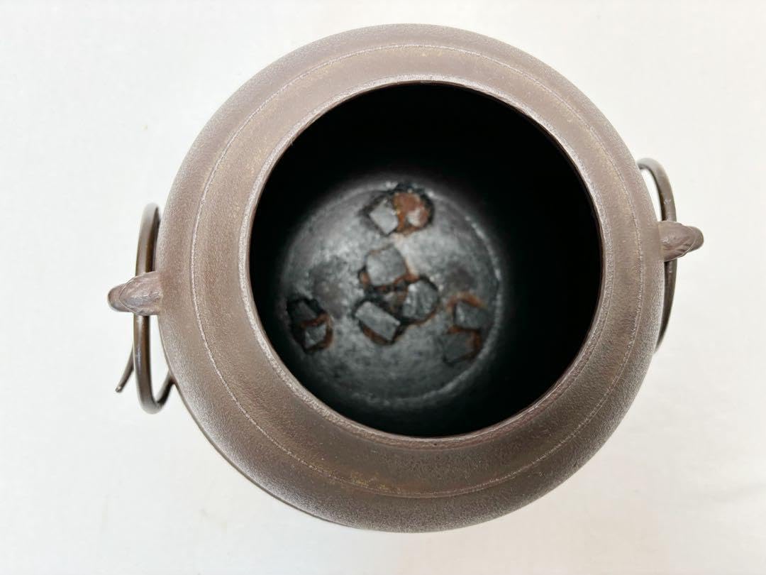 茶道具 釜師菊地政光 風炉師麻生雄芳造 唐銅 本焼釜添朝鮮風炉 野々田電熱器共箱 □ 風炉師 麻生雄芳 菊地政光釜添 唐銅朝鮮風炉 巧野々田伝