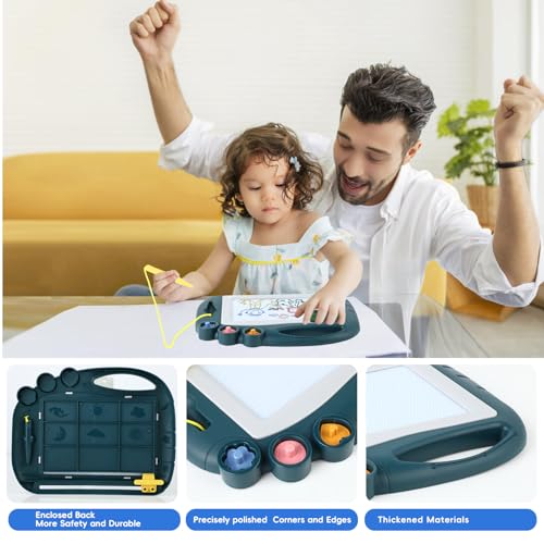 Magnetische Maltafel Zaubertafeln für Kinder ab 1 2 3 4 5 6 jahre,Zaubertafel Maltafel Magnettafel Reisegröße,mit magnetischem Stift und 3 Briefmarken, geeignet als Geburtstagsgeschenk