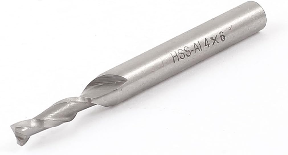 Aexit 56mm Long Router Bits 4mm Cutting Diameter 6mm Shank 2 Flutes HSS End Edge Treatment & Grooving Bits Mill Cutter